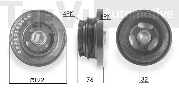 TREVI AUTOMOTIVE Piedziņas skriemelis, Kloķvārpsta PC1220